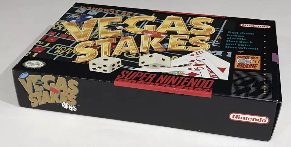 Vegas Stakes (Super Nintendo Entertainment System, 1993) SNES CIB Complete NM