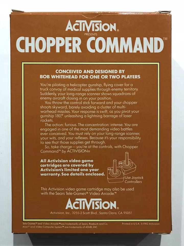 Chopper Command (Atari 2600, 1982) Complete CIB Tested Mint + Receipt