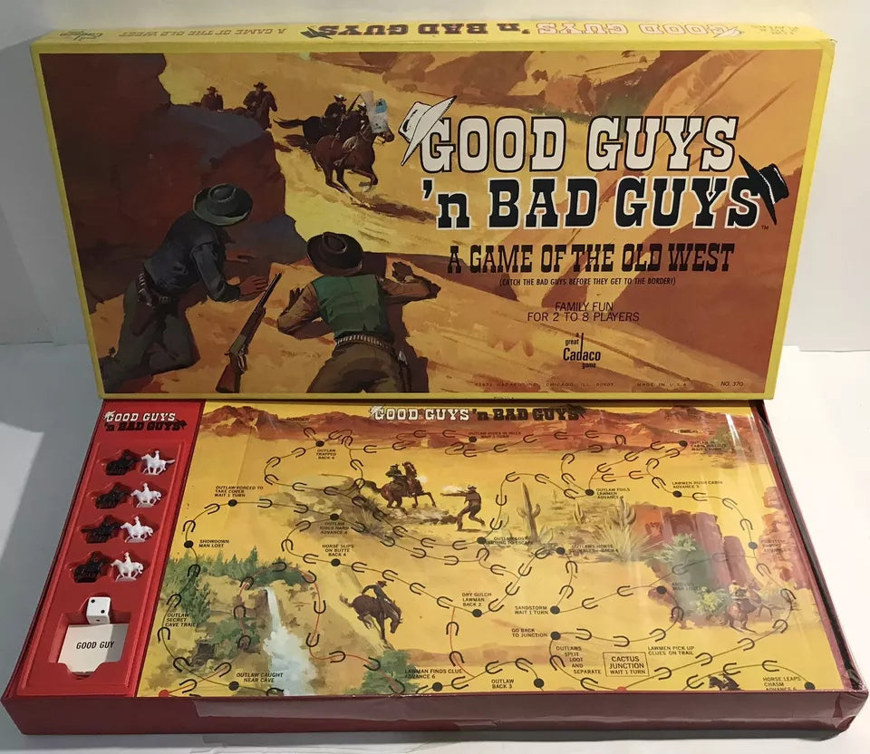 Cadaco Good Guys ’n Bad Guys A Game of Old West Board Game 1973 Complete Mint