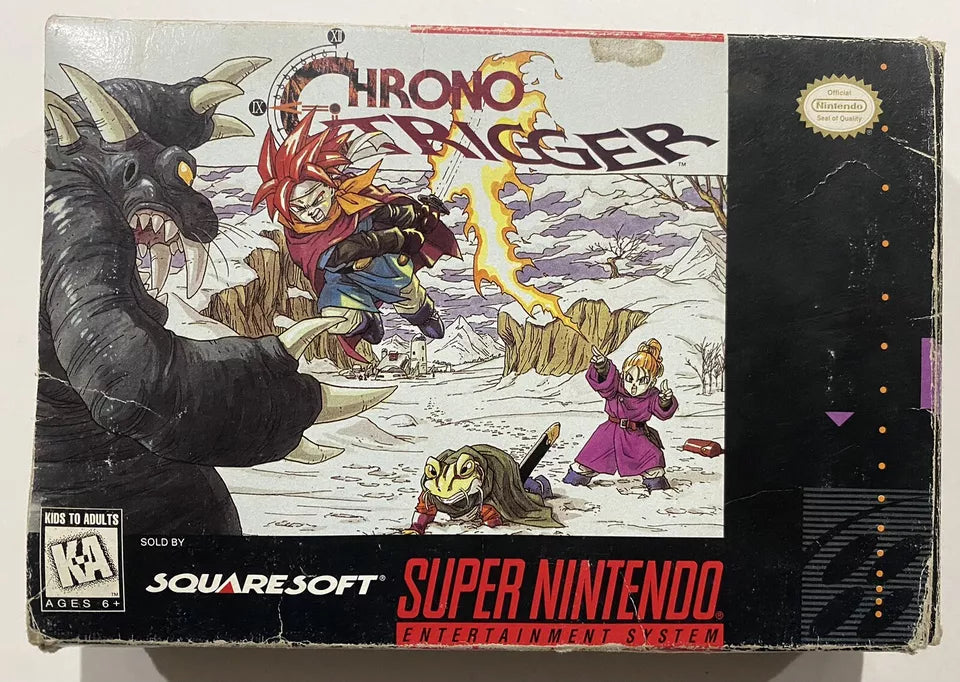 Chrono Trigger (SNES, 1995) BOX, TRAY, MANUAL & POSTER ONLY. *-NO CARTRIDGE-*