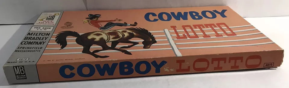 1958 Cowboy Lotto Board Game by Milton Bradley Unpunched Unplayed New Sealed