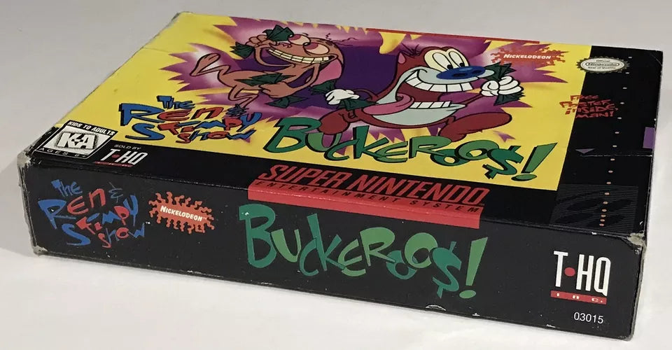 The Ren & Stimpy Show: Buckeroos! Box Only -- No Game SNES Super Nintendo