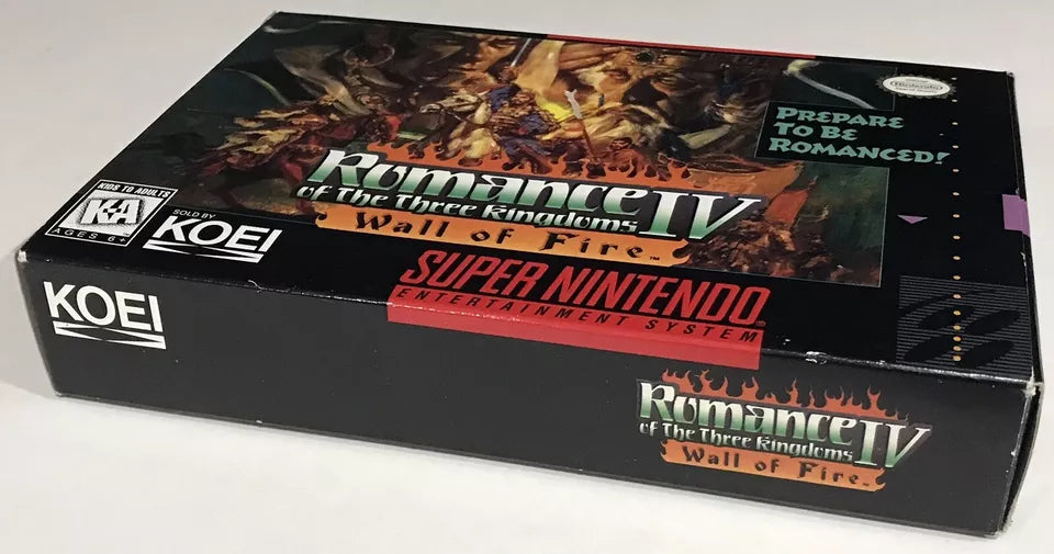 Romance of the Three Kingdoms IV: Wall of Fire SNES Complete + Map Manual NM