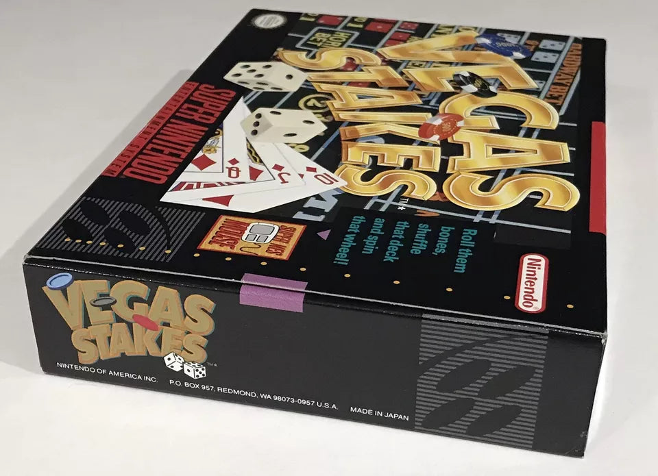 Vegas Stakes (Super Nintendo Entertainment System, 1993) SNES CIB Complete NM