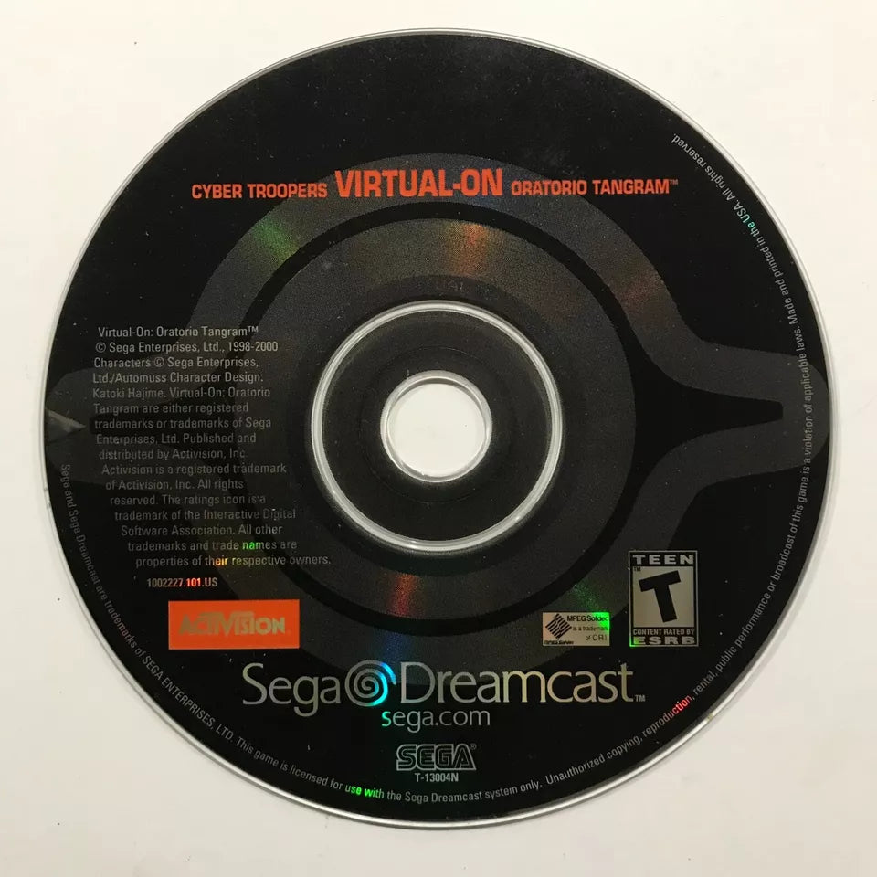 Virtual On Sega Dreamcast Rare Disc Only Tested Near Mint + New Jewel Case