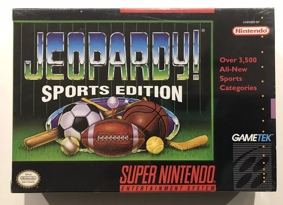 Jeopardy! Sports Edition (Nintendo SNES, 1993) — Brand New FACTORY SEALED