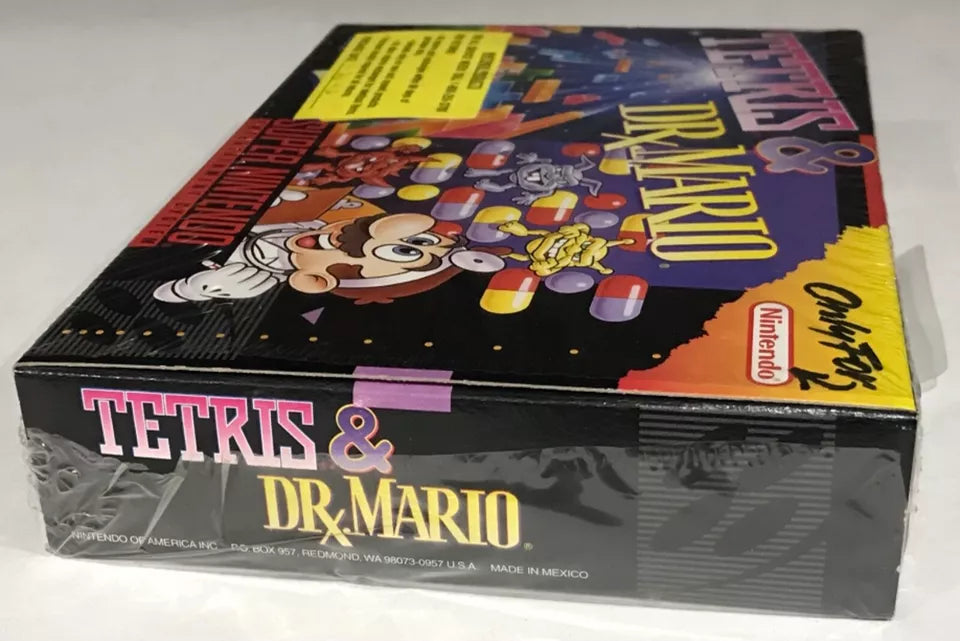 Tetris + Dr Mario Super Nintendo SNES CIB 100% Complete Near Mint Black Label