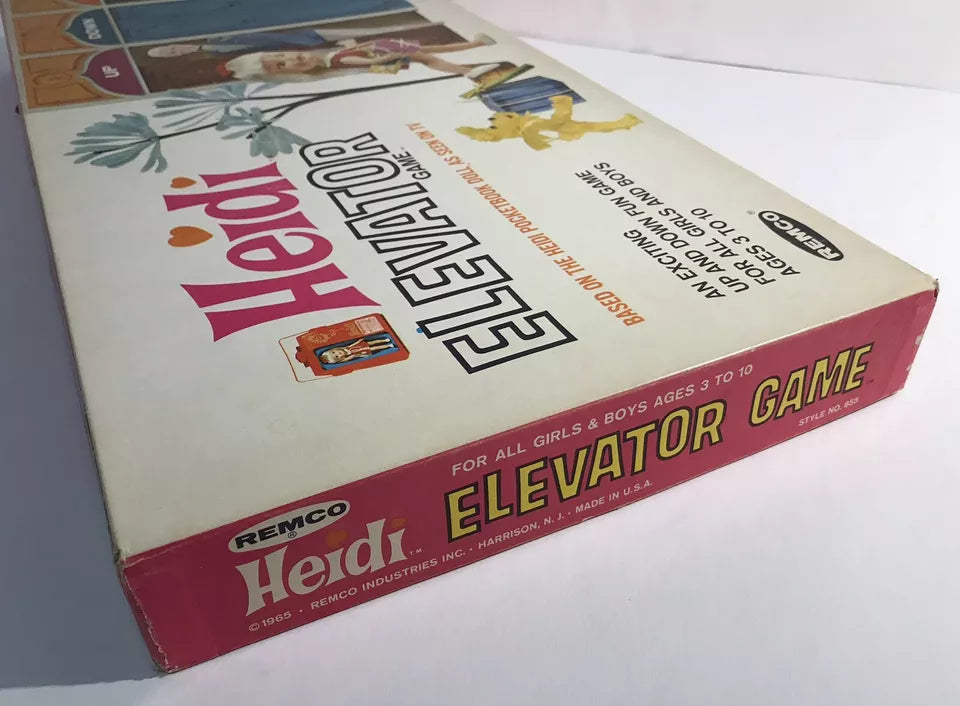 1965 Heidi Elevator Game Remco Industries Board Game Heidi Pocketbook Doll MINT