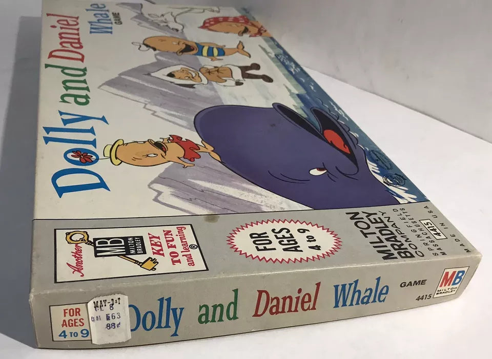 Vintage 1963 Milton Bradley Dolly and Daniel Whale Cartoon Game Near Mint