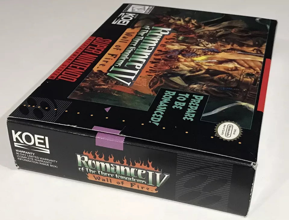 Romance of the Three Kingdoms IV: Wall of Fire SNES Complete + Map Manual NM