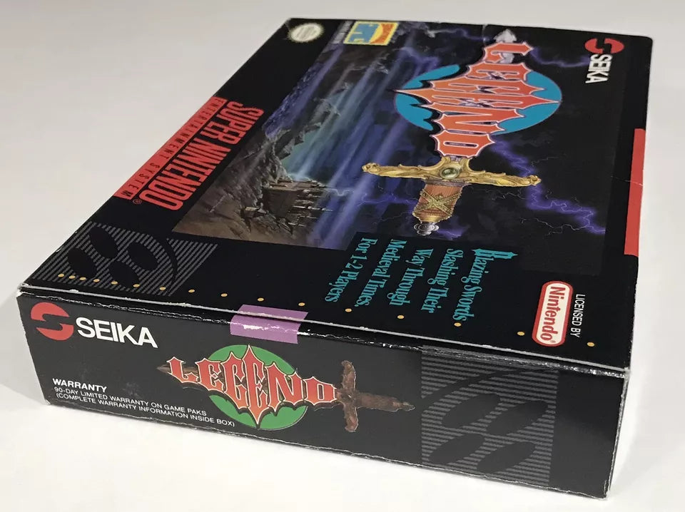 Legend By SEIKA Super Nintendo SNES CIB Complete RARE 2 Player Beat ‘em Up