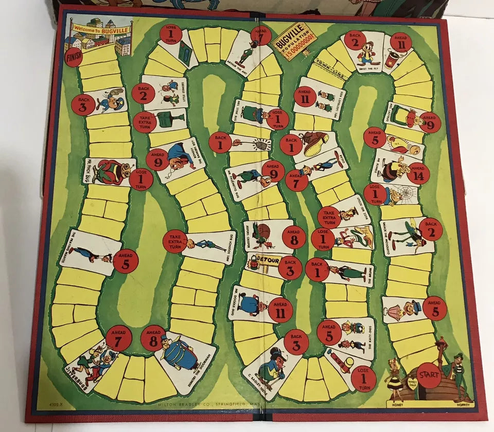 MR. BUG GOES TO TOWN BOARD GAME BY MILTON BRADLEY 1955