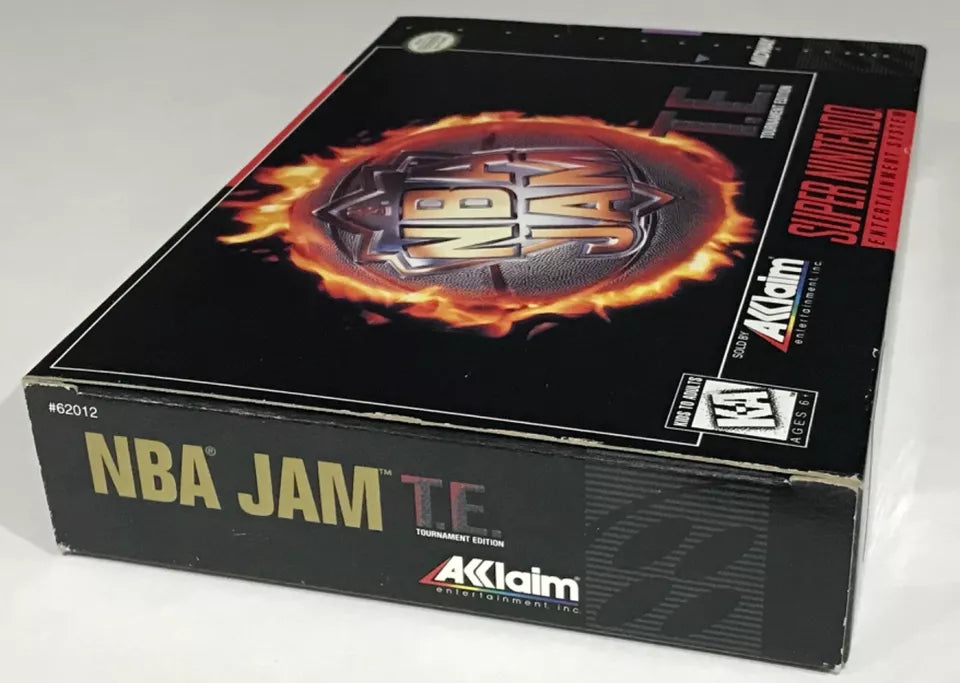 NBA JAM TE Tournament Edition Super Nintendo SNES CIB Complete Poster Near Mint