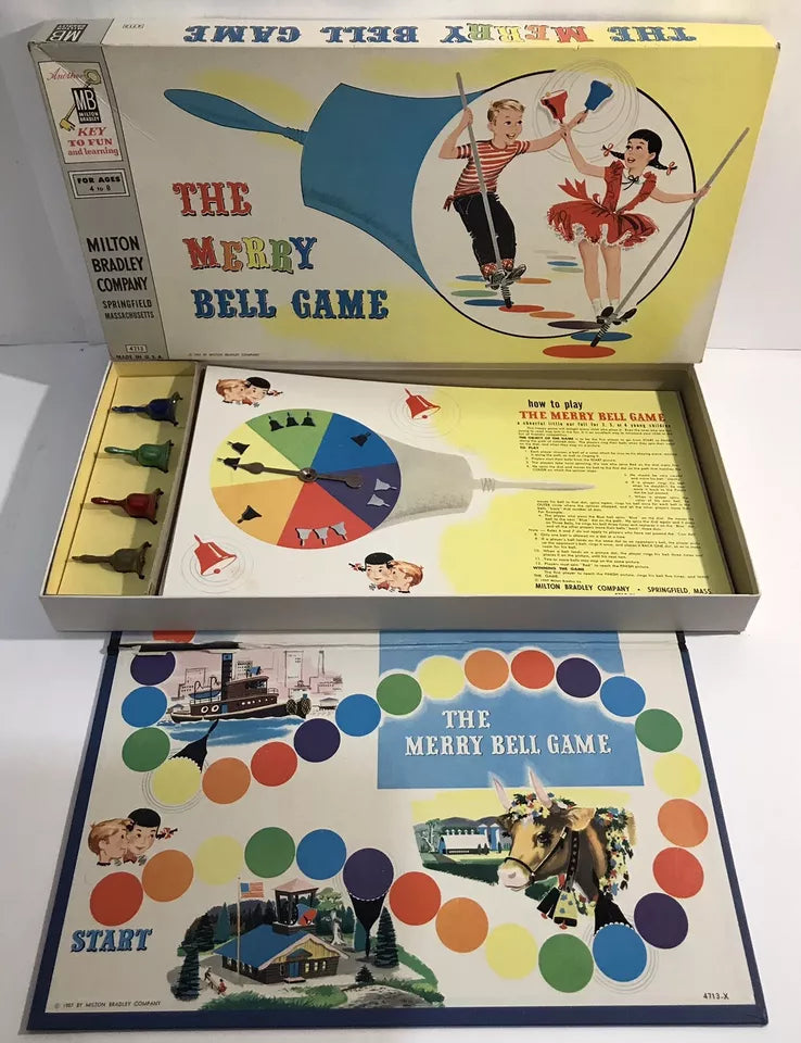 Vintage 1957 The Merry Bell Game Milton Bradley Complete