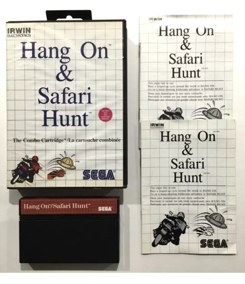 Hang on & Safari Hunt Sega Master System Complete Region Free