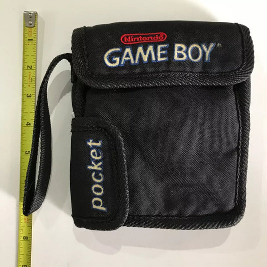 Nintendo Game Boy Color Bag Carrying Case Black Nylon Strap Pockets