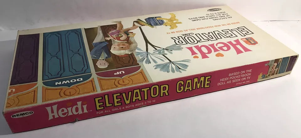 1965 Heidi Elevator Game Remco Industries Board Game Heidi Pocketbook Doll MINT