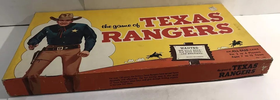 Vintage 1950s TEXAS RANGERS Board GAME by ALL-FAIR Complete Scarce