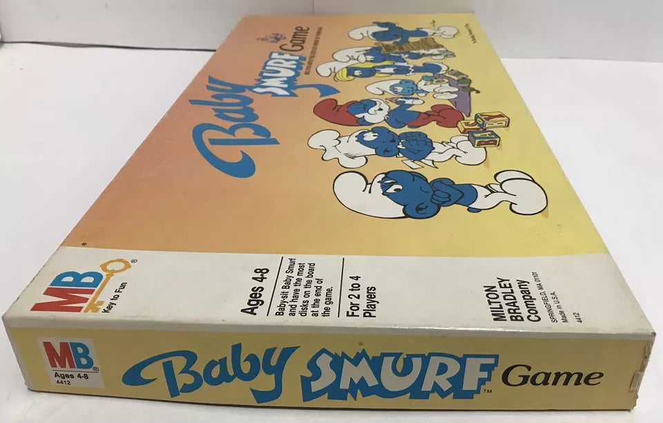 Vintage 1984 Baby Smurf Board Game Milton Bradley Excellent