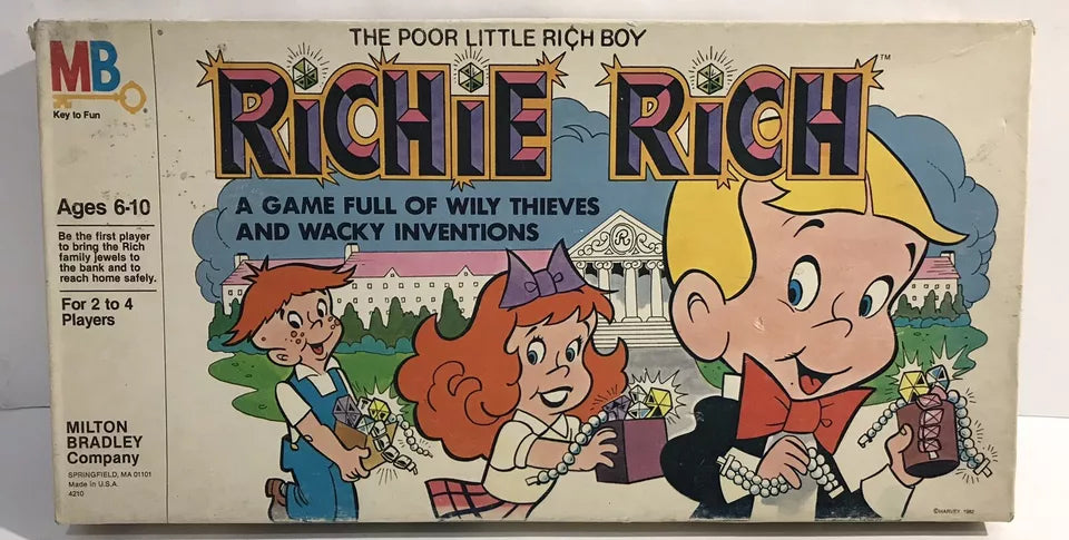 1982 Milton Bradly Richie Rich Wacky Inventions Board Game Vintage Unpunched New