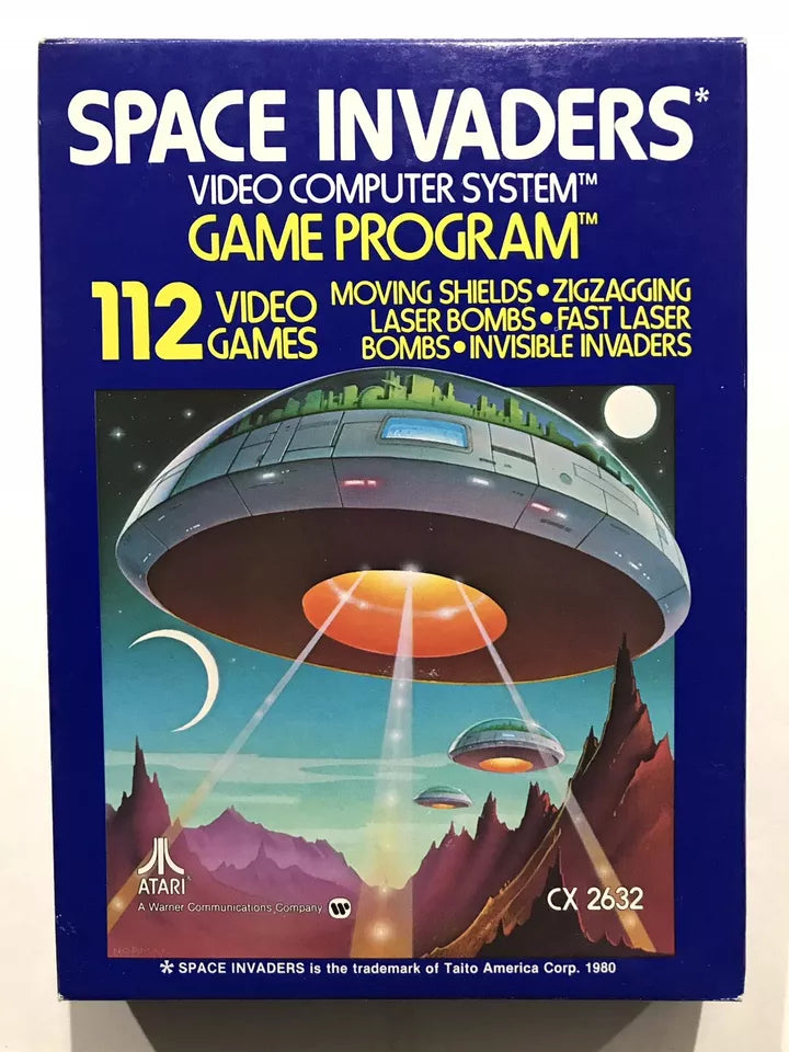 Vintage Atari 2600 SPACE INVADERS Rare Blue Box COMPLETE 1978 Mint