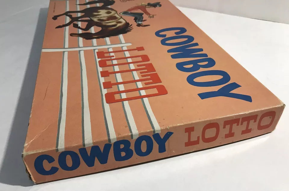 1958 Cowboy Lotto Board Game by Milton Bradley Unpunched Unplayed New Sealed