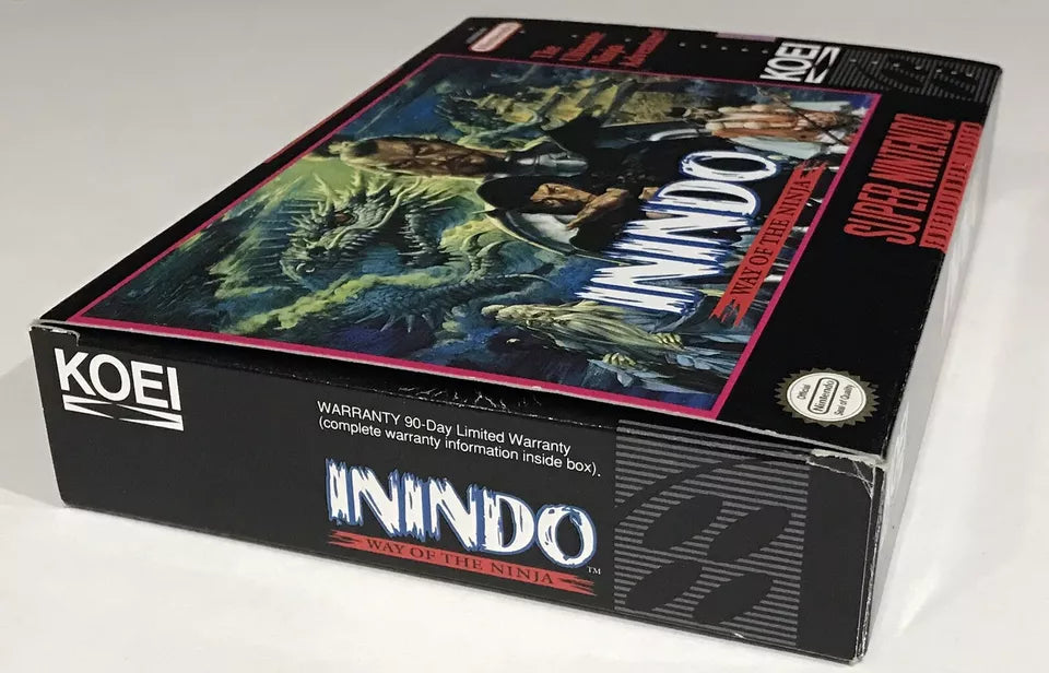 Inindo: The Way of the Ninja Super Nintendo SNES, 1993 Complete 100% CIB Nr Mint