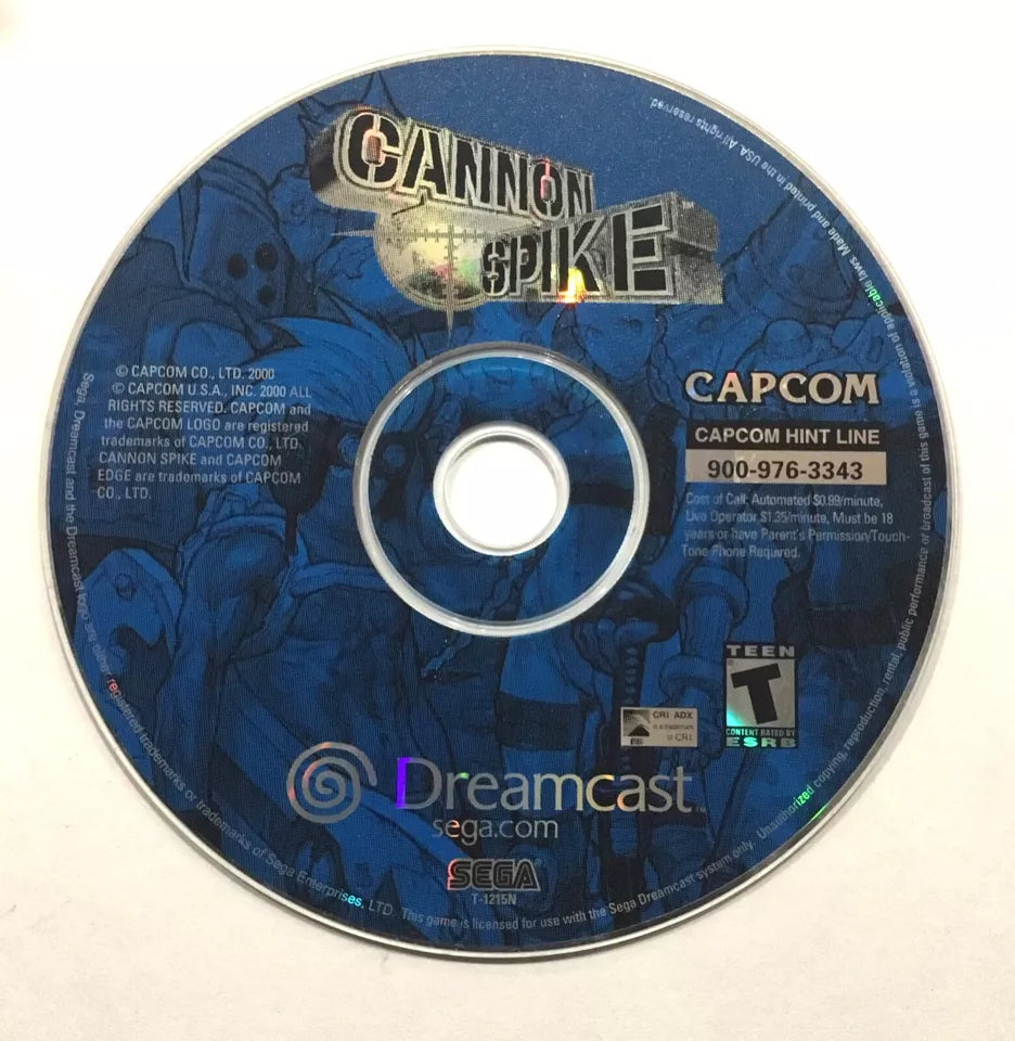 Cannon Spike Sega Dreamcast CAPCOM Tested Working Loose No Case Near Mint