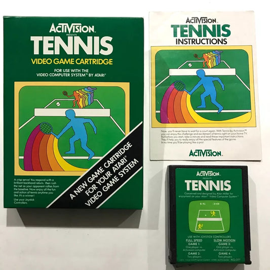 Tennis (Atari 2600, 1981) Complete CIB Tested and Working Near mint