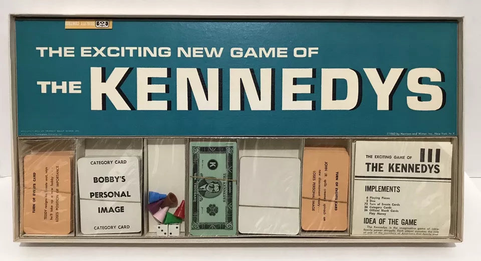 NEW Unused 1962 Transco Adult Games The Kennedys Board Game 3879 Vintage Rare