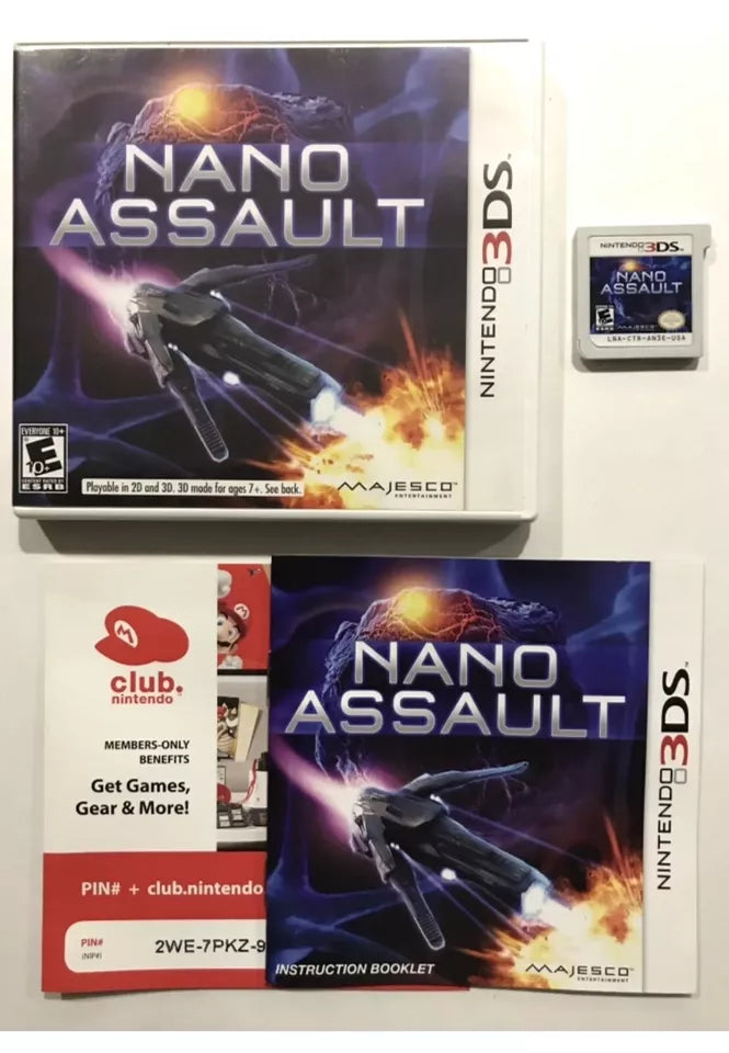 NANO Assault Nintendo 3DS Complete in Case Authentic Tested