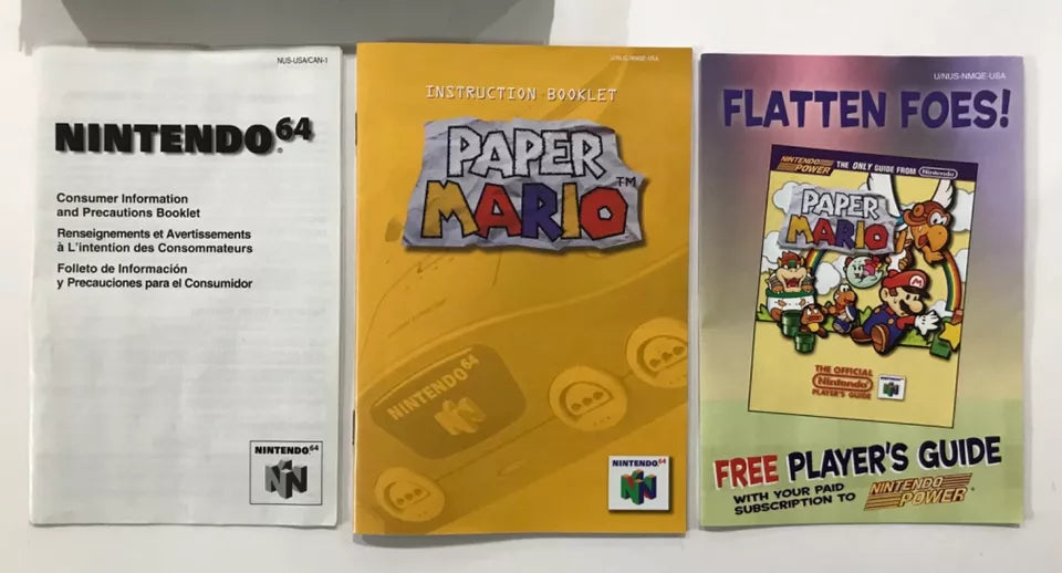 Paper Mario Nintendo 64 N64 Authentic Original Box Manual Complete Nr Mint