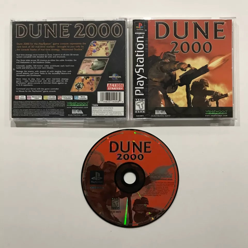 DUNE 2000 Sony PS1 PlayStation Complete Case Tested MINT