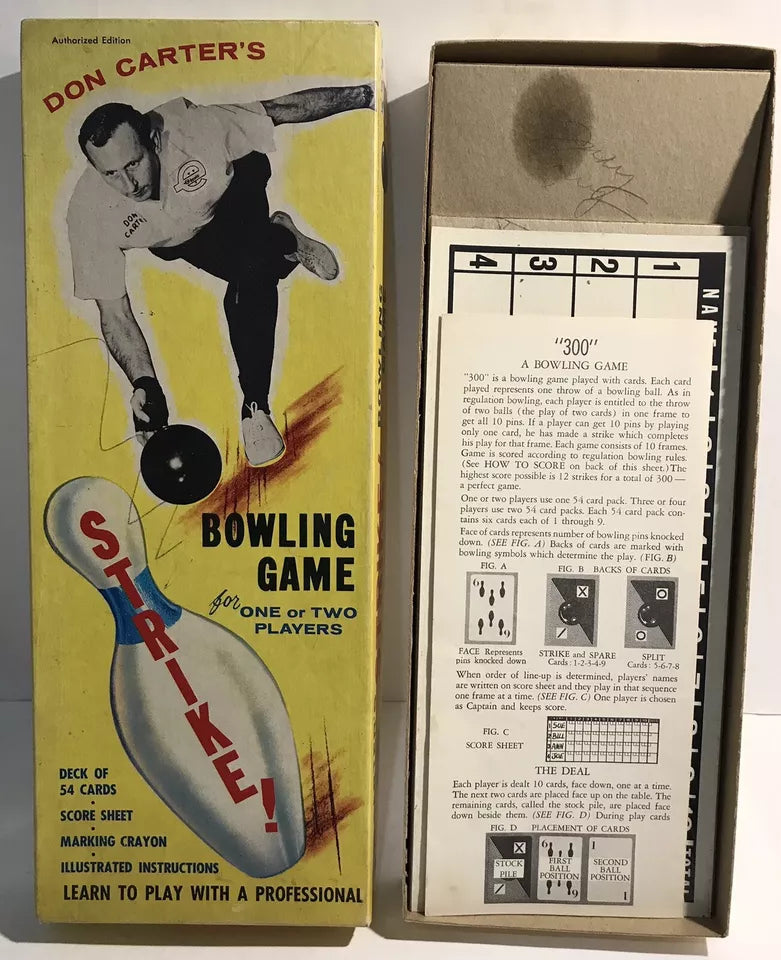 Don Carter's STRIKE Bowling Board Game 1964 Saalfield Publishing Co Artcraft VTG