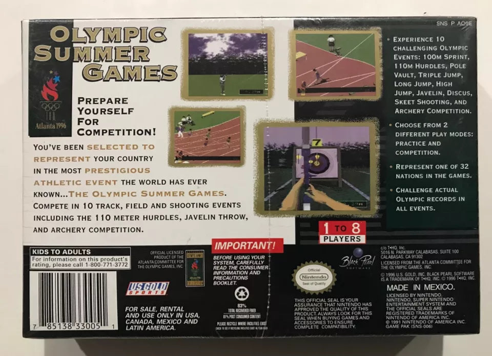 Olympic Summer Games Super Nintendo SNES BRAND NEW FACTORY SEALED