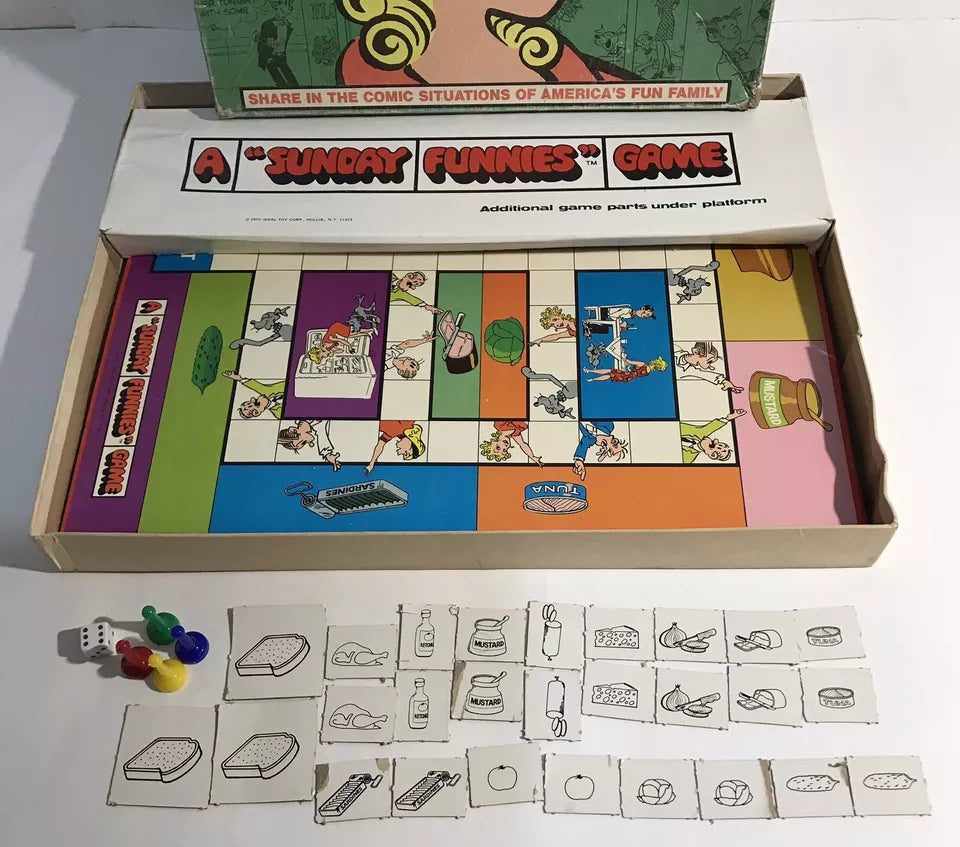 Vintage 1972 Ideal Blondie - A Sunday Funnies Board Game Complete