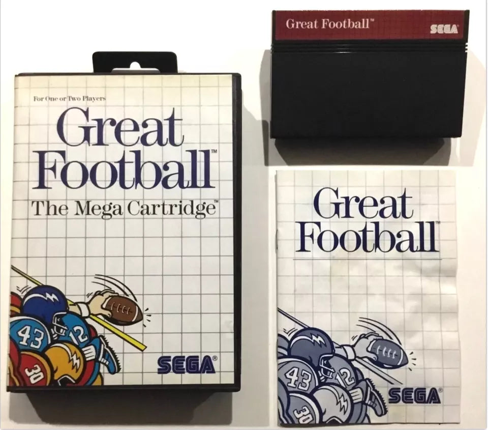 Great Football Sega Master System Complete With Case Manual Game Tested Minty