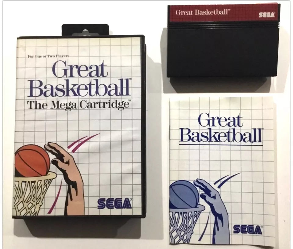 Great Basketball Sega Master System Complete With Case Manual Game Tested Works