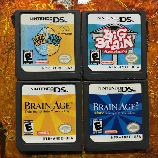 BRAIN AGE 1 + 2 + Big + LEFT RIGHT Nintendo DS Authentic Cleaned Tested LOT